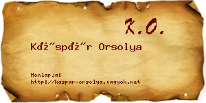 Káspár Orsolya névjegykártya